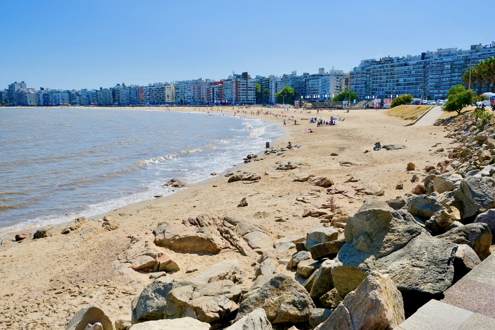 Beach along the coastline of Montevideo, property investment Uruguay.