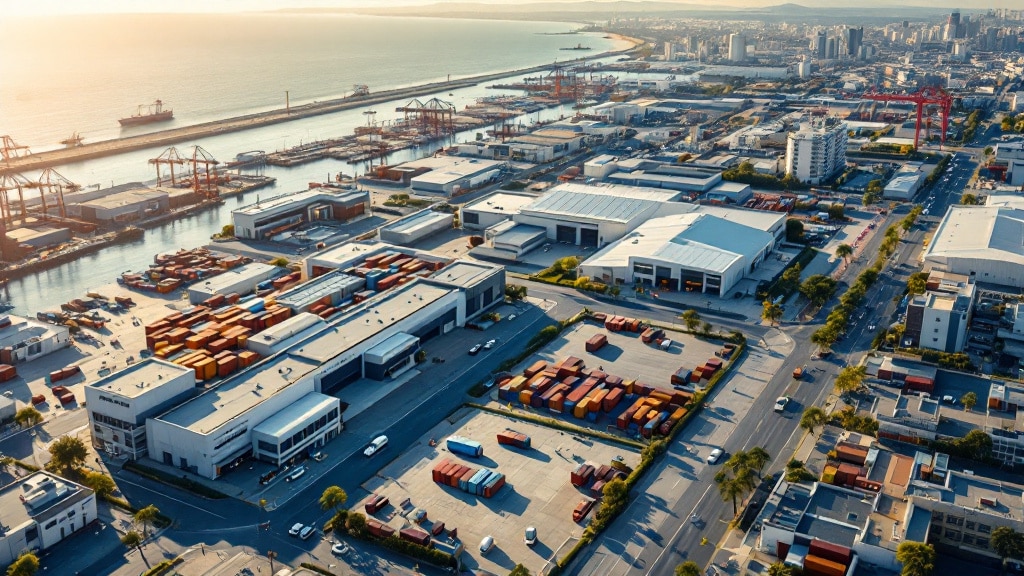 Montevideo industrial zone aerial view