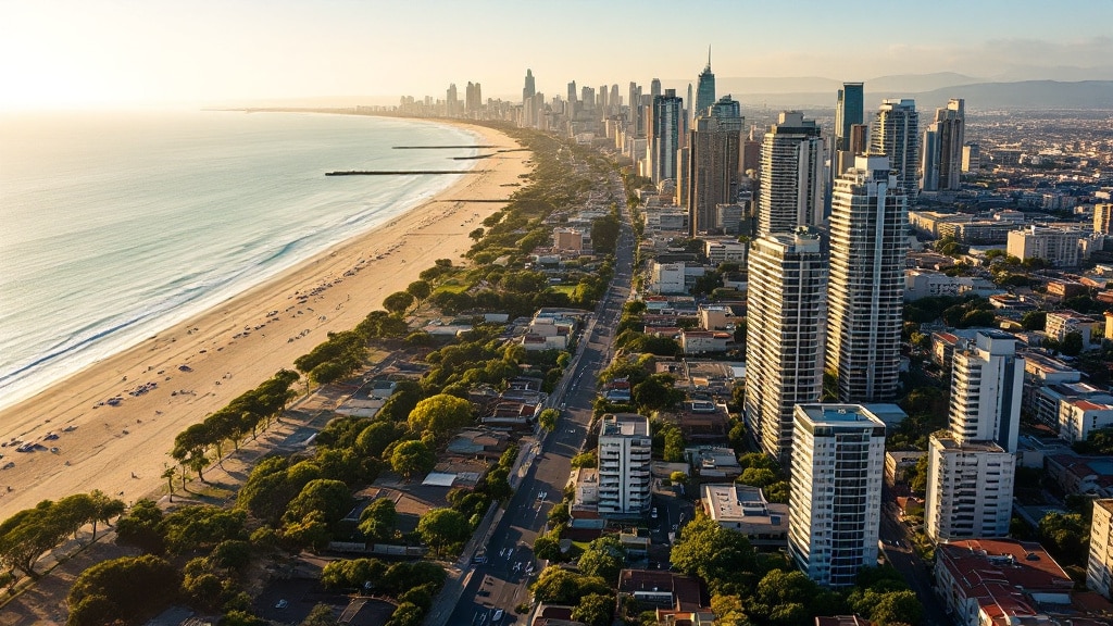 Montevideo Pocitos coastal residential district aerial view